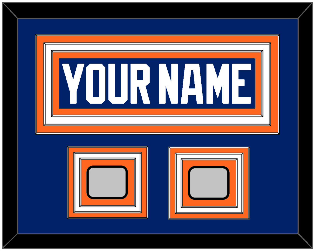 Edmonton Nameplate & 2 Stanley Cup Champions Patches - Road Blue (1981-1994) - Premier Tier 1