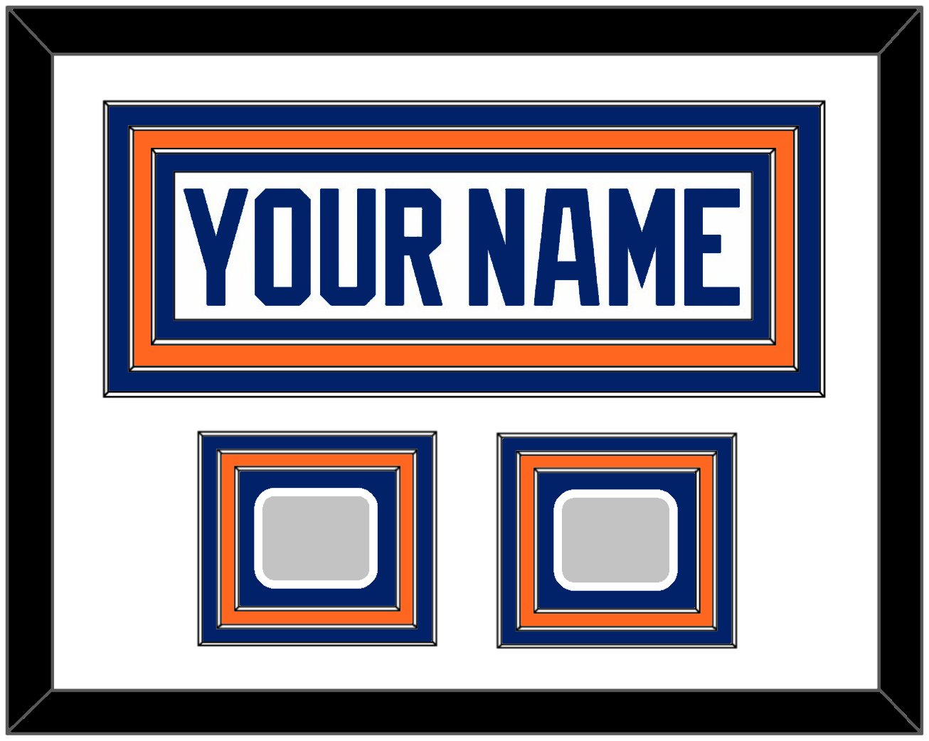 Edmonton Nameplate & 2 Stanley Cup Champions Patches - Home White (1981-1994) - Premier Tier 2