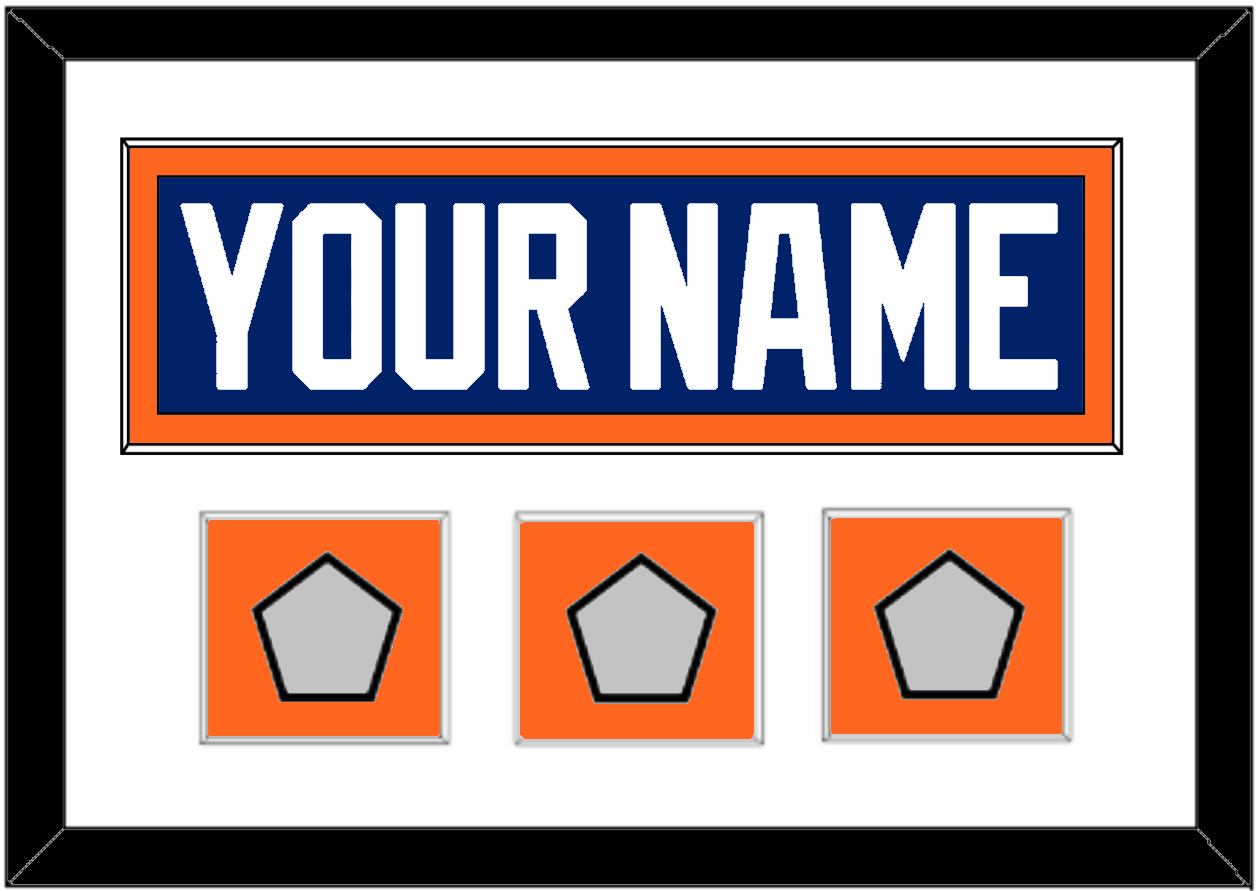 Edmonton Nameplate & 3 Stanley Cup Champions Patches - Road Blue (1981-1994) - Essential Tier 1