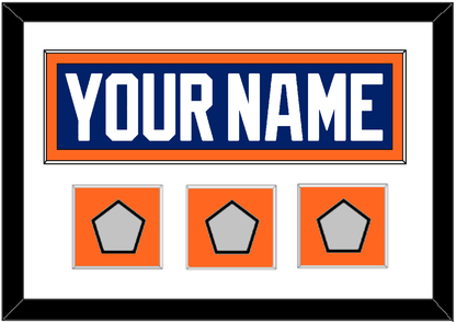Edmonton Nameplate & 3 Stanley Cup Champions Patches - Road Blue (1981-1994) - Essential Tier 1