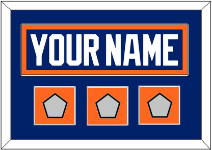 Edmonton Nameplate & 3 Stanley Cup Champions Patches - Road Blue (1981-1994) - Essential Tier 2