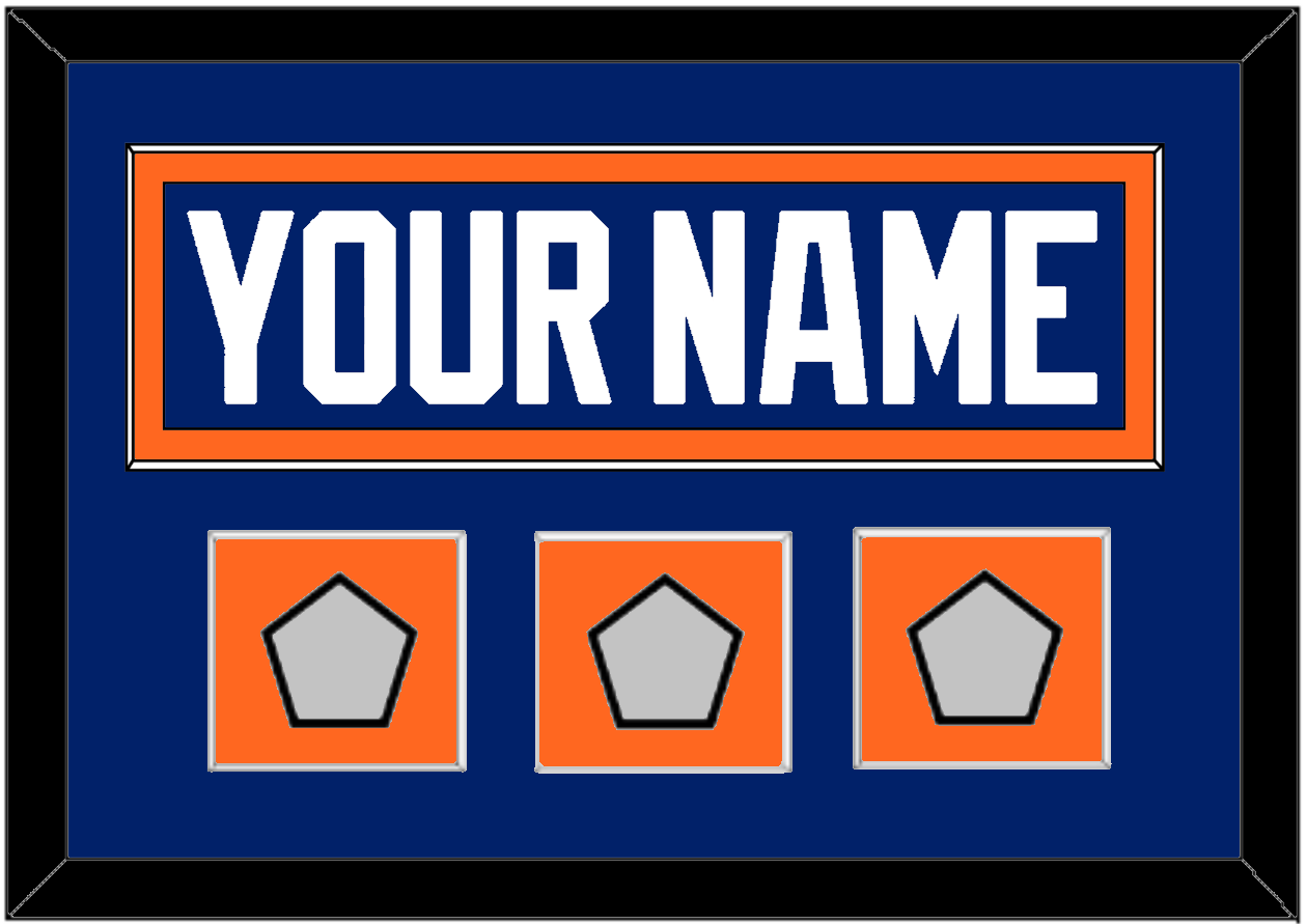 Edmonton Nameplate & 3 Stanley Cup Champions Patches - Road Blue (1981-1994) - Essential Tier 2