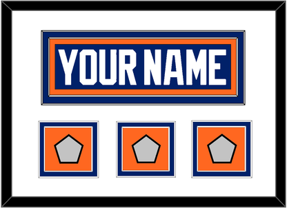 Edmonton Nameplate & 3 Stanley Cup Champions Patches - Road Blue (1981-1994) - Signature Tier 1