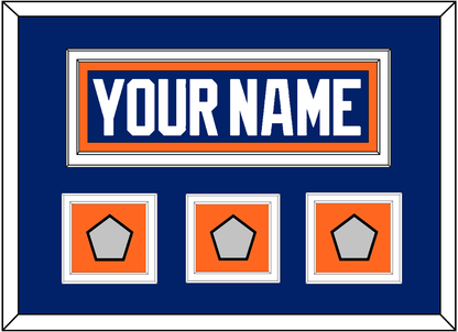Edmonton Nameplate & 3 Stanley Cup Champions Patches - Road Blue (1981-1994) - Signature Tier 2