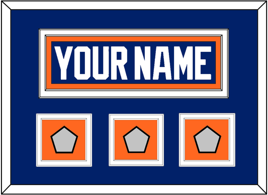 Edmonton Nameplate & 3 Stanley Cup Champions Patches - Road Blue (1981-1994) - Signature Tier 2