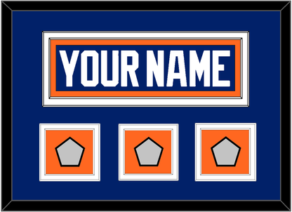 Edmonton Nameplate & 3 Stanley Cup Champions Patches - Road Blue (1981-1994) - Signature Tier 2