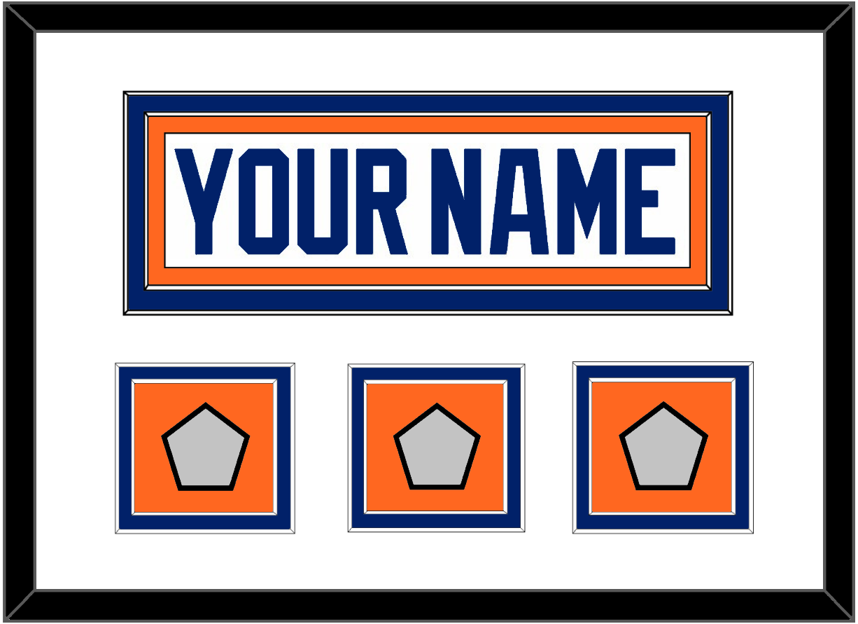 Edmonton Nameplate & 3 Stanley Cup Champions Patches - Home White (1981-1994) - Signature Tier 1