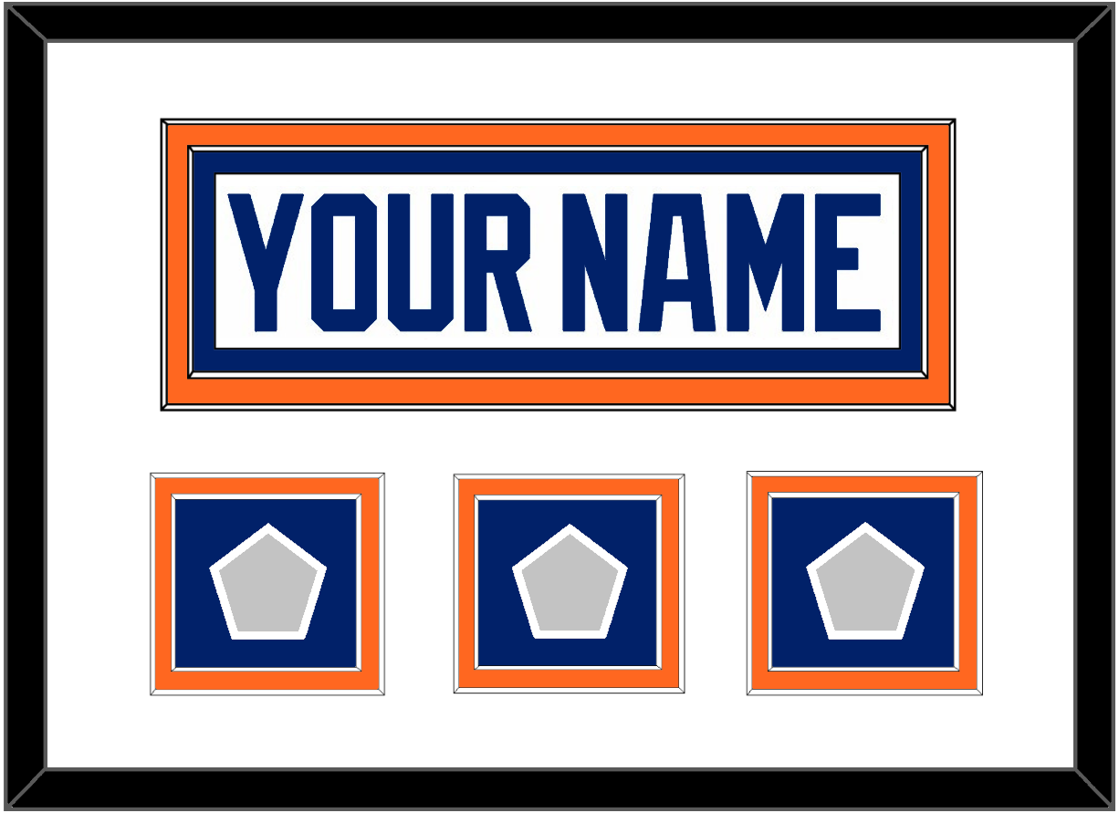 Edmonton Nameplate & 3 Stanley Cup Champions Patches - Home White (1981-1994) - Signature Tier 2