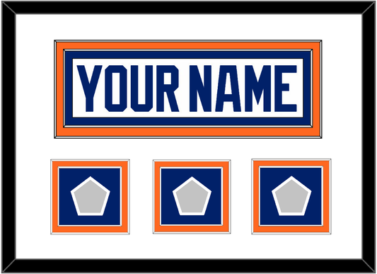 Edmonton Nameplate & 3 Stanley Cup Champions Patches - Home White (1981-1994) - Signature Tier 2