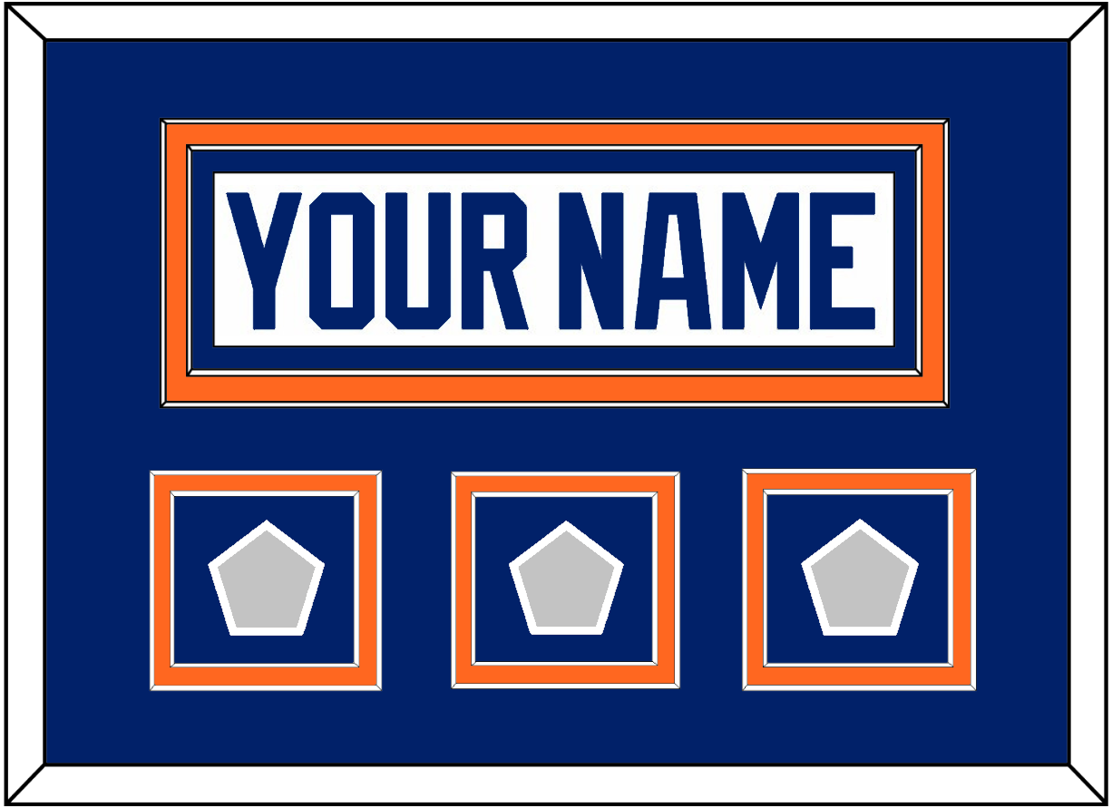 Edmonton Nameplate & 3 Stanley Cup Champions Patches - Home White (1981-1994) - Signature Tier 3