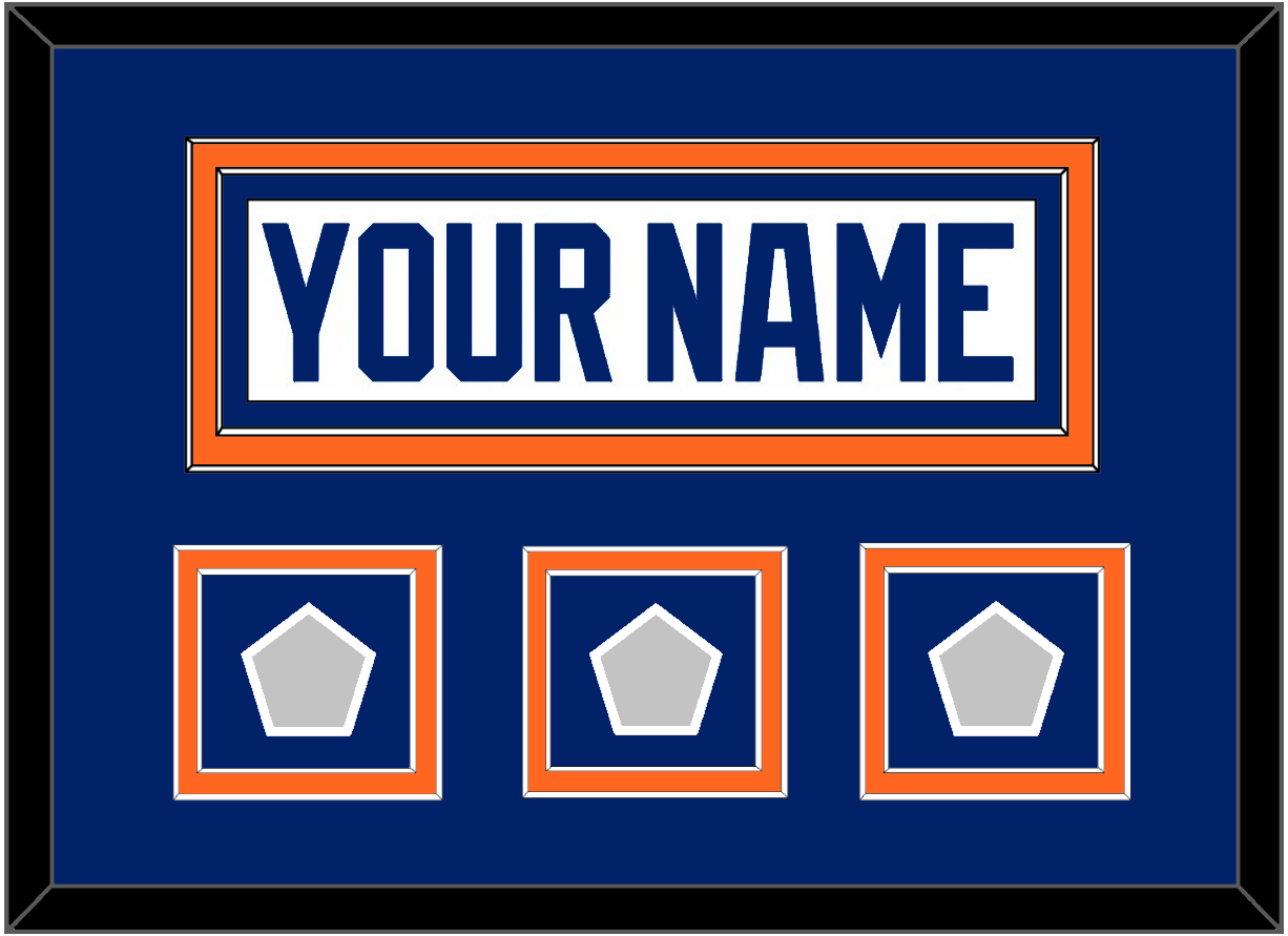 Edmonton Nameplate & 3 Stanley Cup Champions Patches - Home White (1981-1994) - Signature Tier 3