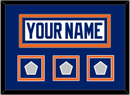 Edmonton Nameplate & 3 Stanley Cup Champions Patches - Home White (1981-1994) - Signature Tier 3