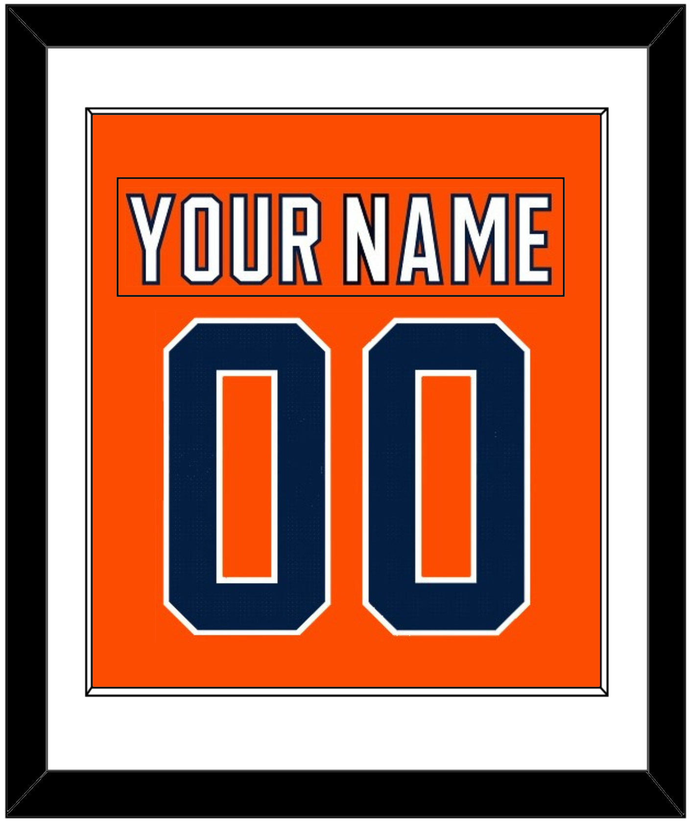 Edmonton Nameplate & Number (Back) Combined - Home Orange (2017-2022) - Essential Tier 1