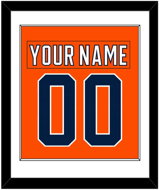 Edmonton Nameplate & Number (Back) Combined - Home Orange (2017-2022) - Essential Tier 1