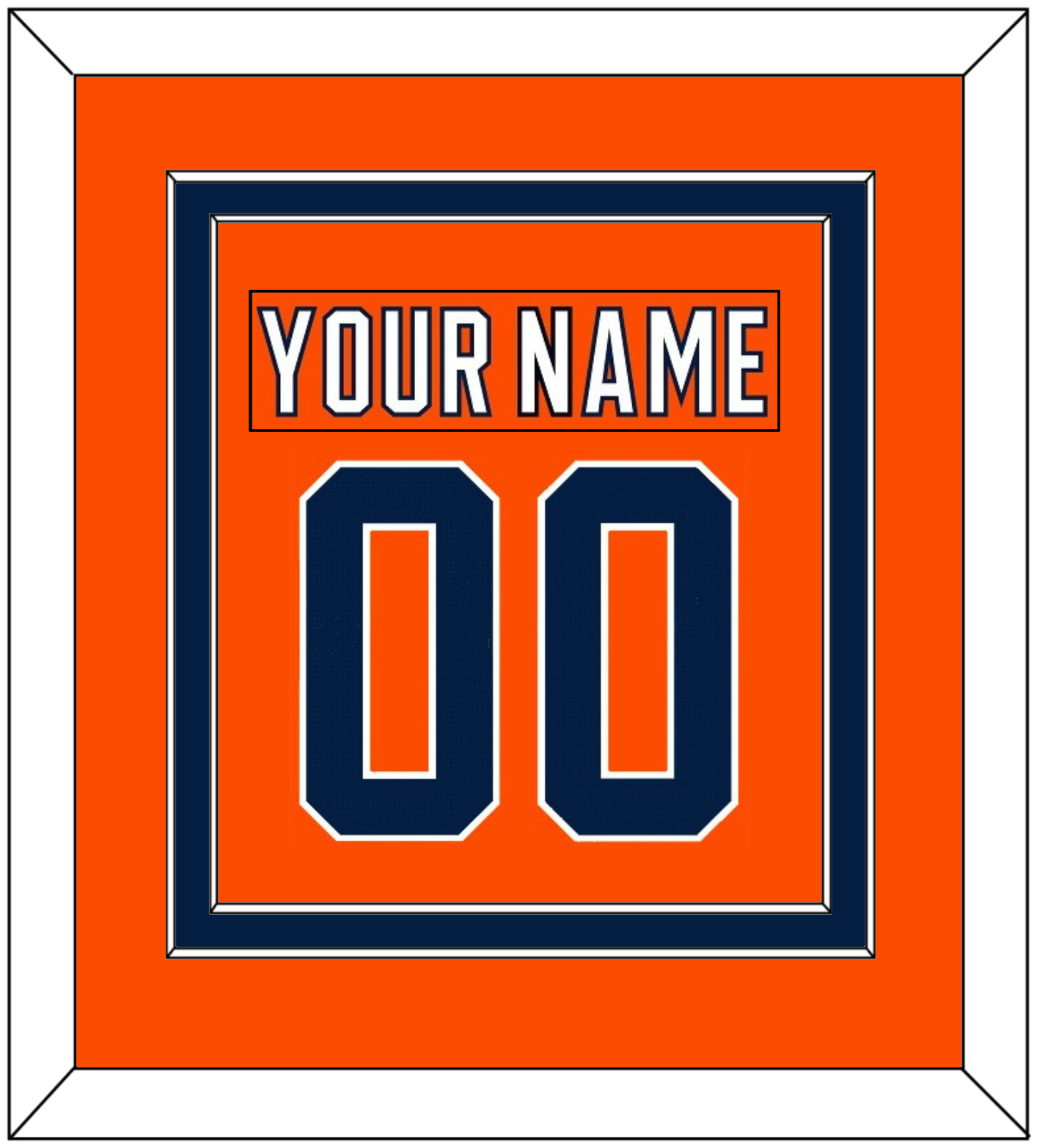 Edmonton Nameplate & Number (Back) Combined - Home Orange (2017-2022) - Signature Tier 2