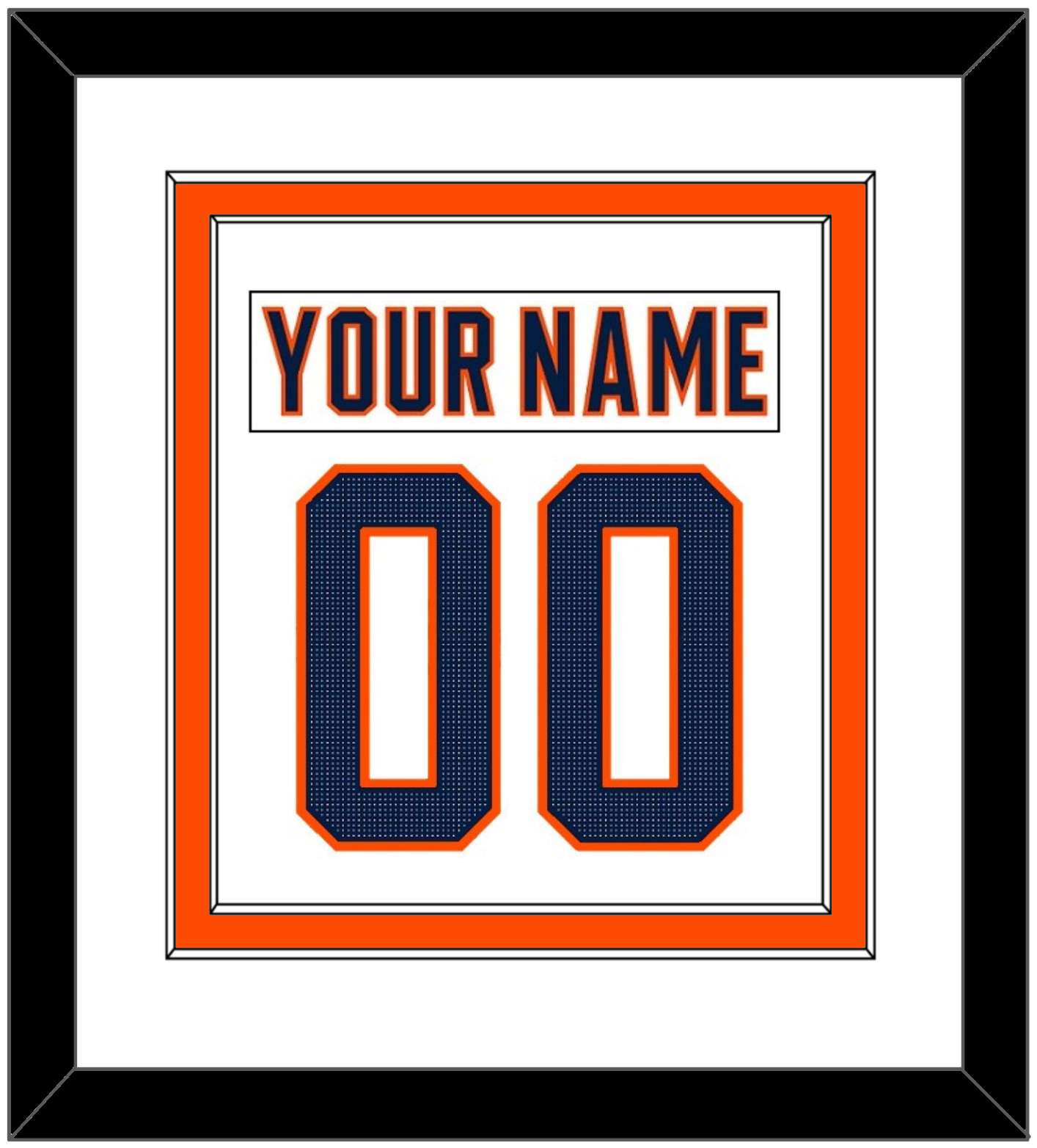 Edmonton Nameplate & Number (Back) Combined - Road White (2017-2022) - Signature Tier 2
