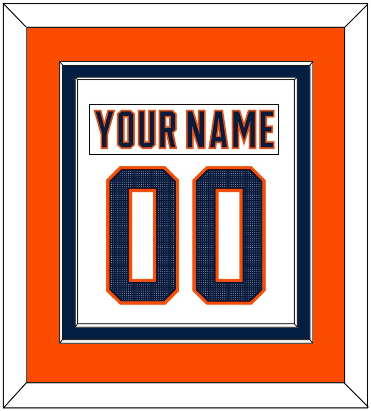 Edmonton Nameplate & Number (Back) Combined - Road White (2017-2022) - Signature Tier 4