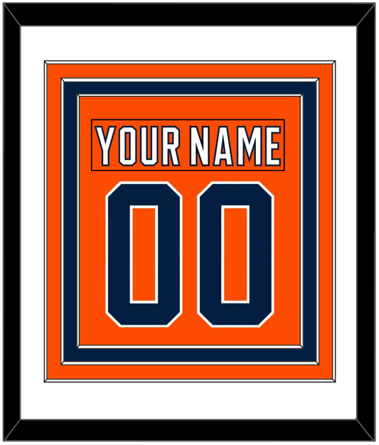 Edmonton Nameplate & Number (Back) Combined - Home Orange (2017-2022) - Premier Tier 1
