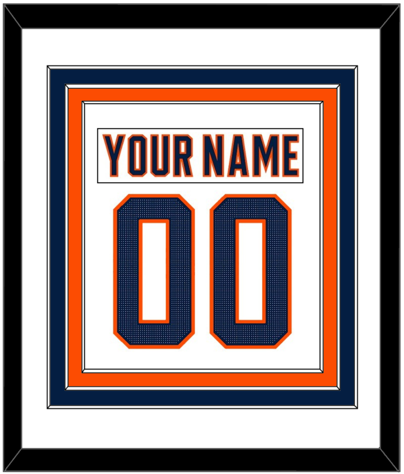 Edmonton Nameplate & Number (Back) Combined - Road White (2017-2022) - Premier Tier 1