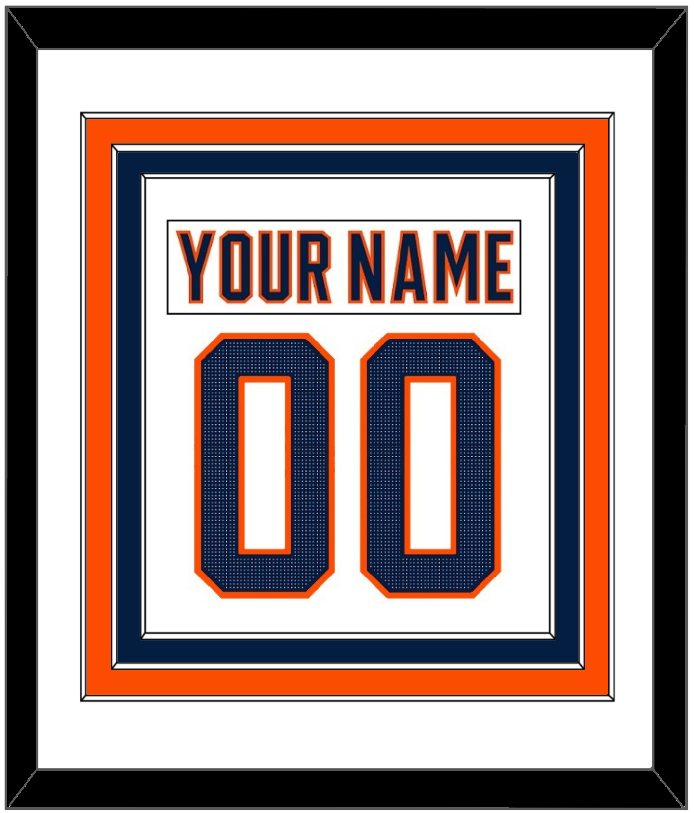 Edmonton Nameplate & Number (Back) Combined - Road White (2017-2022) - Premier Tier 2