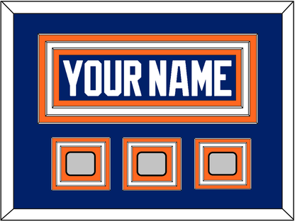 Edmonton Nameplate & 3 Stanley Cup Champions Patches - Road Blue (1981-1994) - Premier Tier 1
