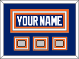 Edmonton Nameplate & 3 Stanley Cup Champions Patches - Road Blue (1981-1994) - Triple Mat 1