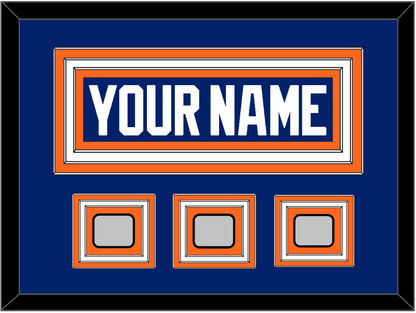 Edmonton Nameplate & 3 Stanley Cup Champions Patches - Road Blue (1981-1994) - Premier Tier 1