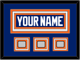 Edmonton Nameplate & 3 Stanley Cup Champions Patches - Road Blue (1981-1994) - Triple Mat 1
