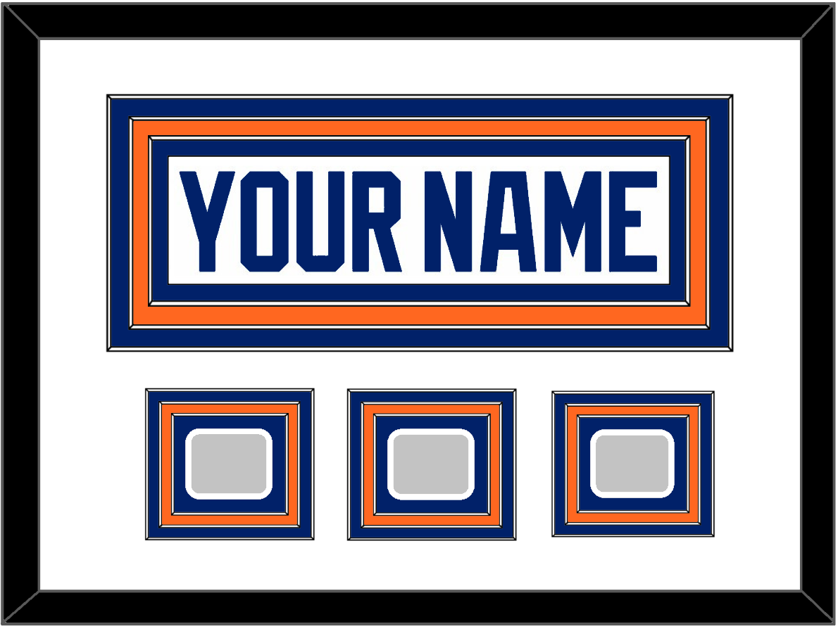 Edmonton Nameplate & 3 Stanley Cup Champions Patches - Home White (1981-1994) - Premier Tier 2