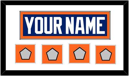 Edmonton Nameplate & 4 Stanley Cup Champions Patches - Road Blue (1981-1994) - Essential Tier 1