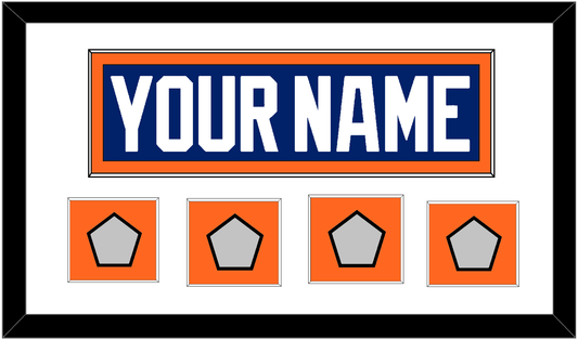 Edmonton Nameplate & 4 Stanley Cup Champions Patches - Road Blue (1981-1994) - Essential Tier 1
