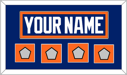 Edmonton Nameplate & 4 Stanley Cup Champions Patches - Road Blue (1981-1994) - Essential Tier 2