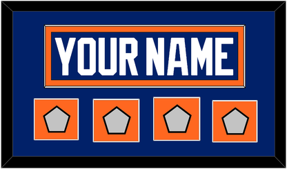 Edmonton Nameplate & 4 Stanley Cup Champions Patches - Road Blue (1981-1994) - Essential Tier 2