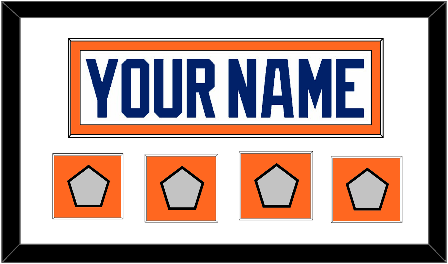 Edmonton Nameplate & 4 Stanley Cup Champions Patches - Home White (1981-1994) - Essential Tier 1