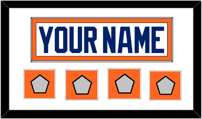 Edmonton Nameplate & 4 Stanley Cup Champions Patches - Home White (1981-1994) - Essential Tier 1