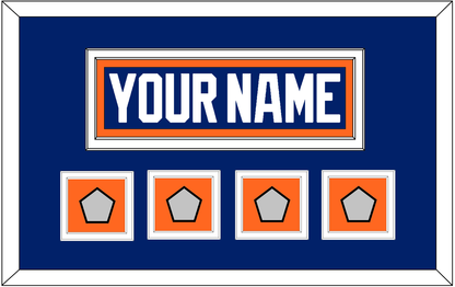 Edmonton Nameplate & 4 Stanley Cup Champions Patches - Road Blue (1981-1994) - Signature Tier 2