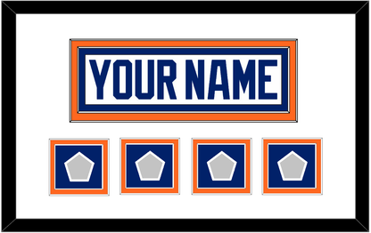 Edmonton Nameplate & 4 Stanley Cup Champions Patches - Home White (1981-1994) - Signature Tier 2
