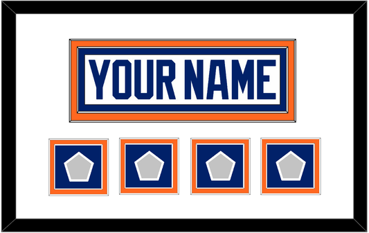 Edmonton Nameplate & 4 Stanley Cup Champions Patches - Home White (1981-1994) - Signature Tier 2