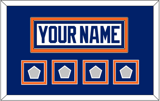 Edmonton Nameplate & 4 Stanley Cup Champions Patches - Home White (1981-1994) - Signature Tier 3