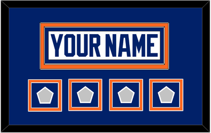 Edmonton Nameplate & 4 Stanley Cup Champions Patches - Home White (1981-1994) - Signature Tier 3