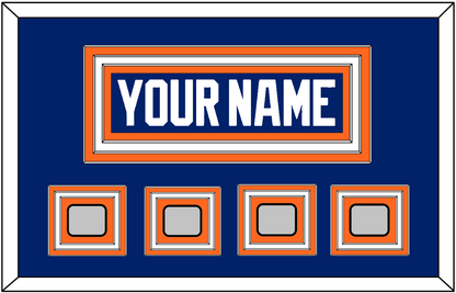 Edmonton Nameplate & 4 Stanley Cup Champions Patches - Road Blue (1981-1994) - Premier Tier 1