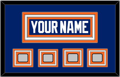 Edmonton Nameplate & 4 Stanley Cup Champions Patches - Road Blue (1981-1994) - Premier Tier 1