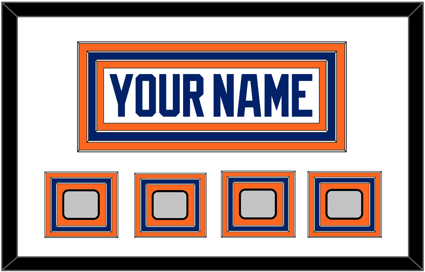 Edmonton Nameplate & 4 Stanley Cup Champions Patches - Home White (1981-1994) - Premier Tier 1