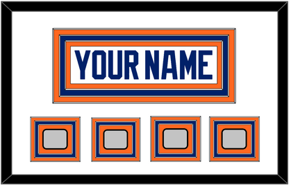 Edmonton Nameplate & 4 Stanley Cup Champions Patches - Home White (1981-1994) - Premier Tier 1