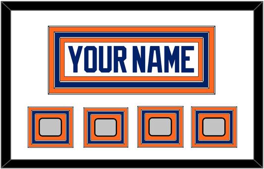 Edmonton Nameplate & 4 Stanley Cup Champions Patches - Home White (1981-1994) - Premier Tier 1