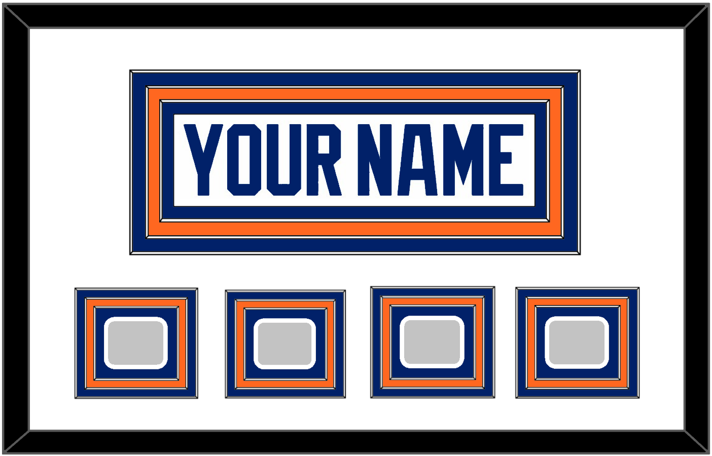 Edmonton Nameplate & 4 Stanley Cup Champions Patches - Home White (1981-1994) - Premier Tier 2