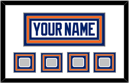 Edmonton Nameplate & 4 Stanley Cup Champions Patches - Home White (1981-1994) - Premier Tier 2