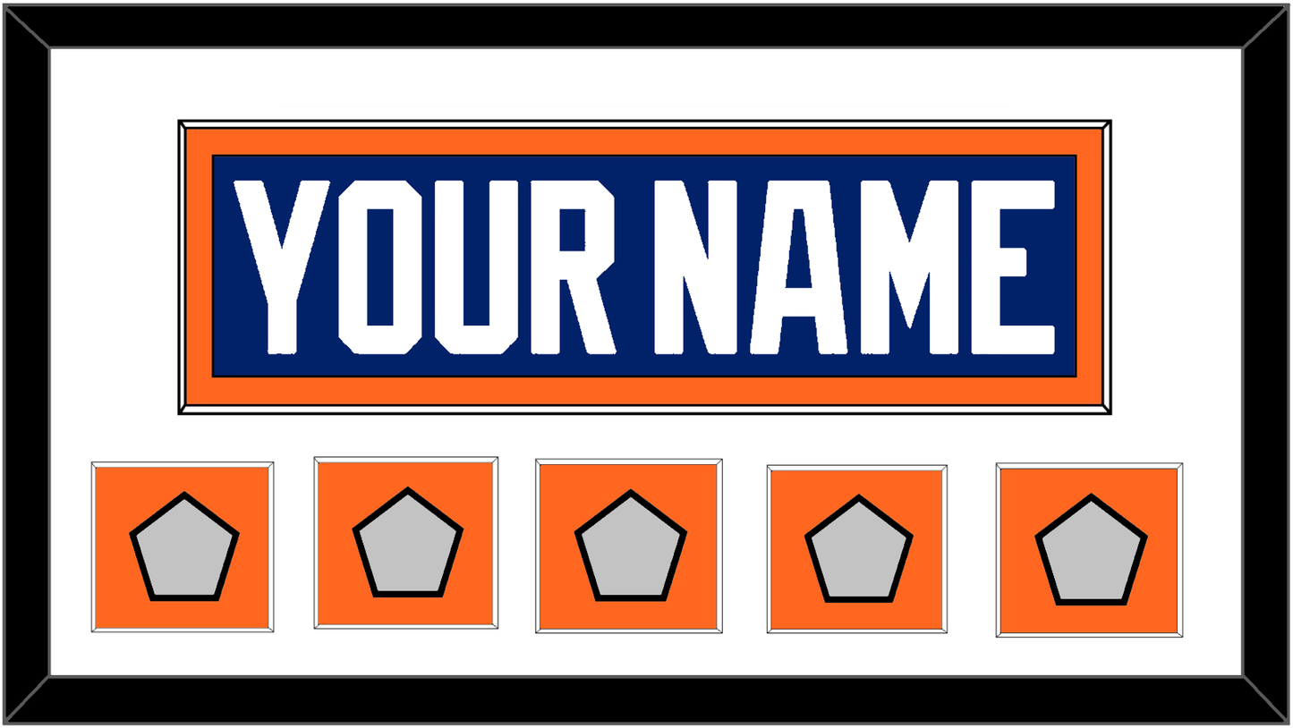 Edmonton Nameplate & 5 Stanley Cup Champions Patches - Road Blue (1981-1994) - Essential Tier 1