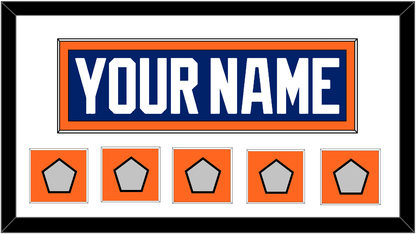 Edmonton Nameplate & 5 Stanley Cup Champions Patches - Road Blue (1981-1994) - Essential Tier 1