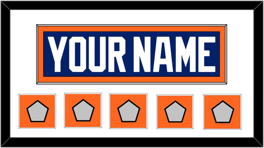 Edmonton Nameplate & 5 Stanley Cup Champions Patches - Road Blue (1981-1994) - Essential Tier 1